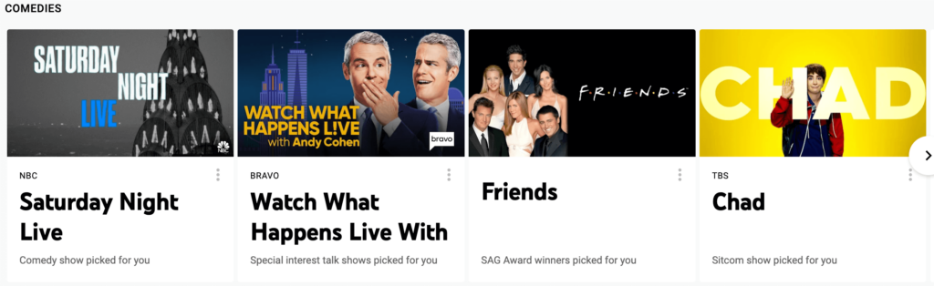 Comedies on YouTube TV